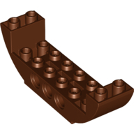 Lego kostka (kostička) 8x2x2 zakřivená invertovaná, červeno hnědá (6222970)